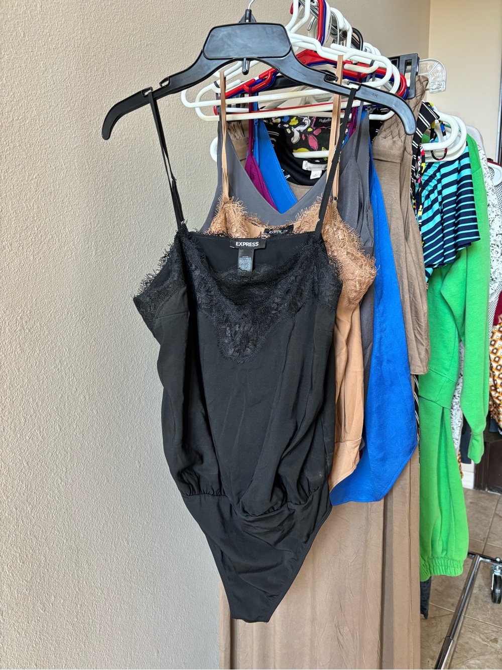 Express Black Lace Trim Cami